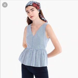 J. Crew Tops - J. crew striped peplum top, sz 8 tall J. Crew Tops - J. crew striped peplum top, sz 8 tall